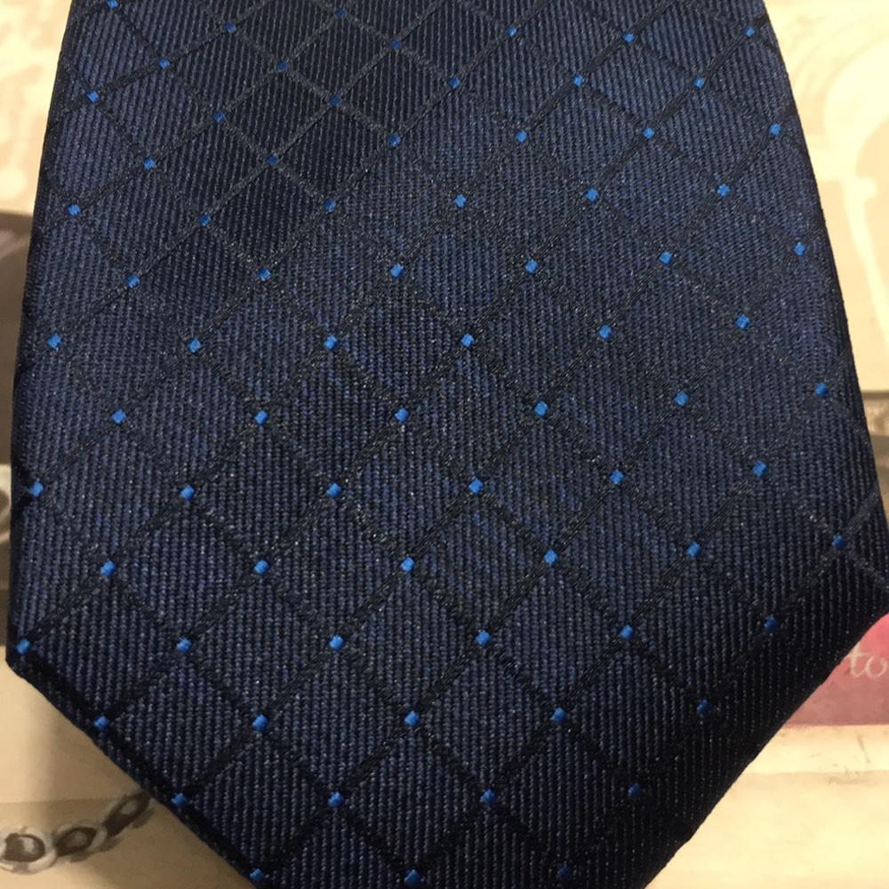 New Perry Ellis Dark Blue Ties - Picture 1 of 8